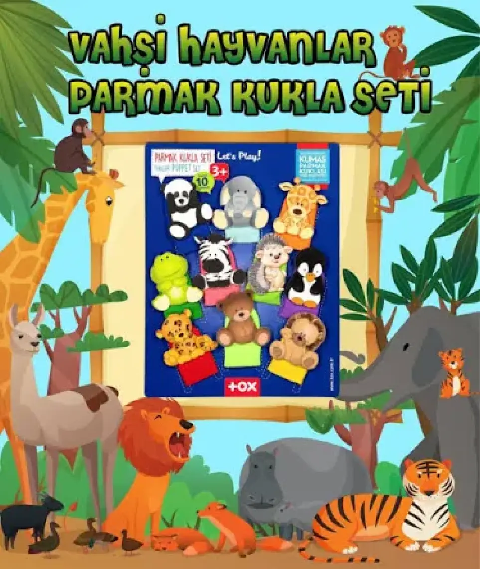 Tox Vahşi Hayvanlar 10 Parça Parmak Kukla