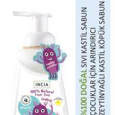 %100 Doğal Köpük Kastil Sabun Çocuklar İçin Zeytinyağlı 10 Bitkisel Değerli Yağ Vegan 200 ml
