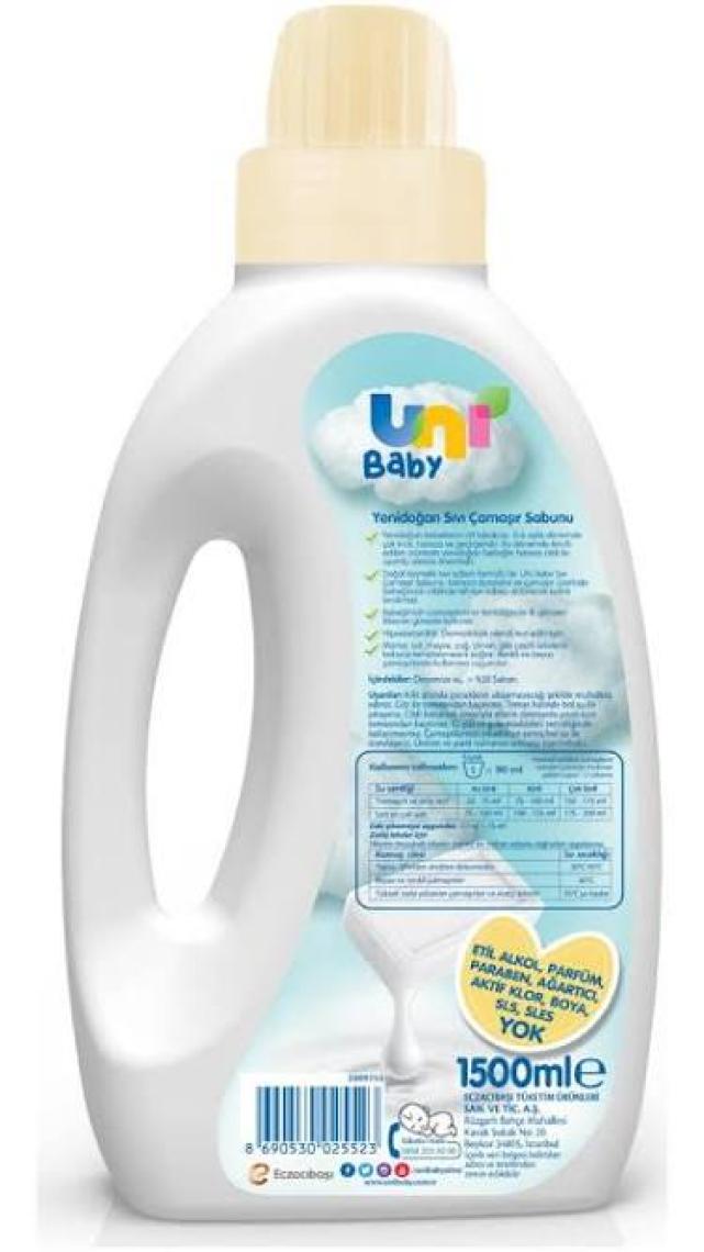 Uni Baby Yenidoğan Çamaşır Sabunu 1500 ml x 3 Adet