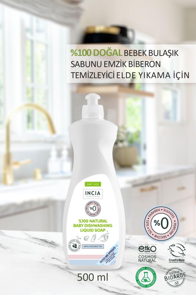 %100 Doğal Bebek Bulaşık Sabunu Bitkisel Emzik Biberon Temizleyici Vegan 500 ml 2 X Adet