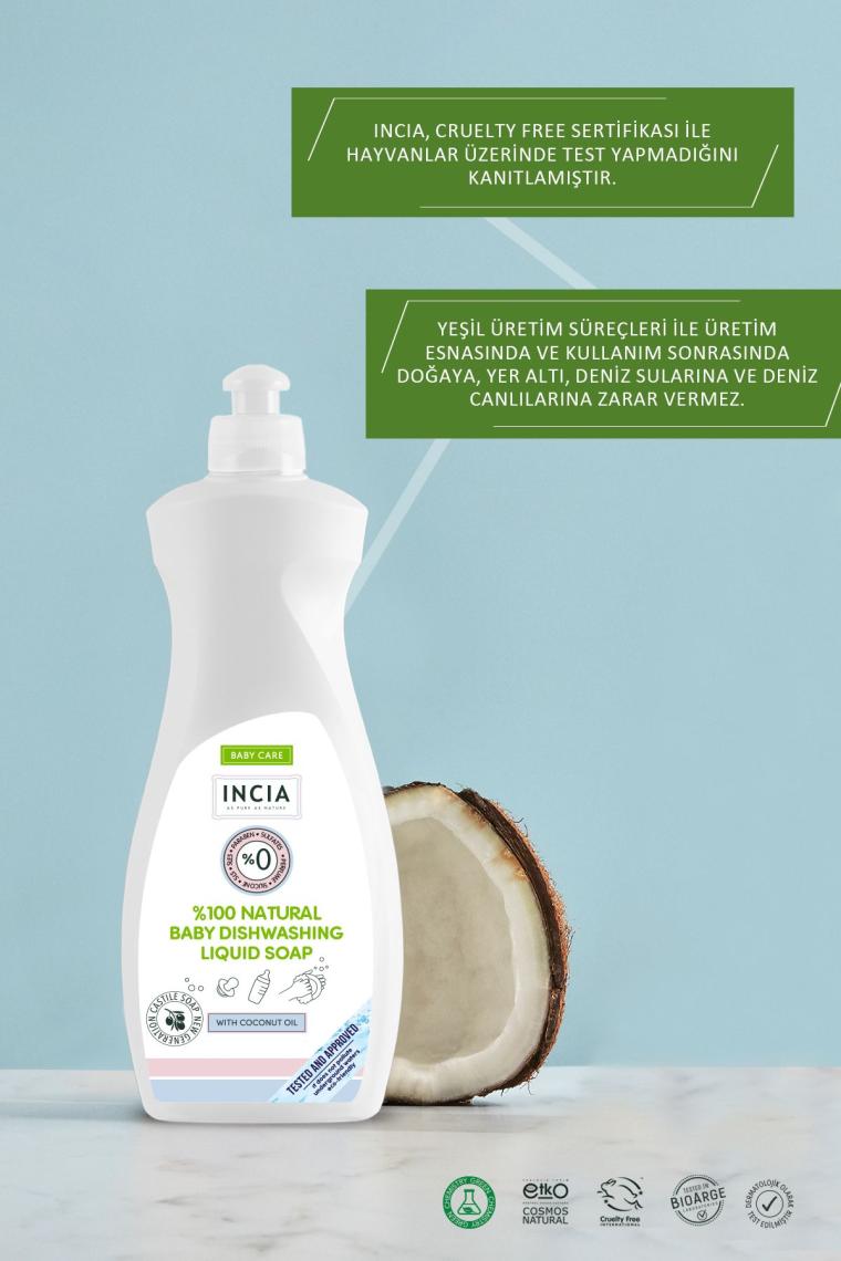 %100 Doğal Bebek Bulaşık Sabunu Bitkisel Emzik Biberon Temizleyici Vegan 500 ml 2 X Adet