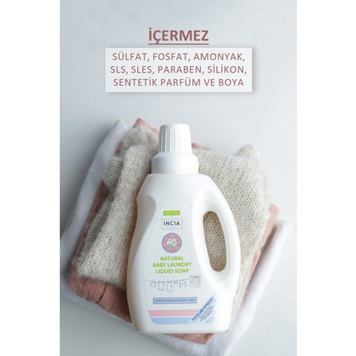 INCIA %100 Doğal Bebek Çamaşır Sabunu Bitkisel Deterjan Yumuşatıcılı Lavanta 750 ml X2 Adet