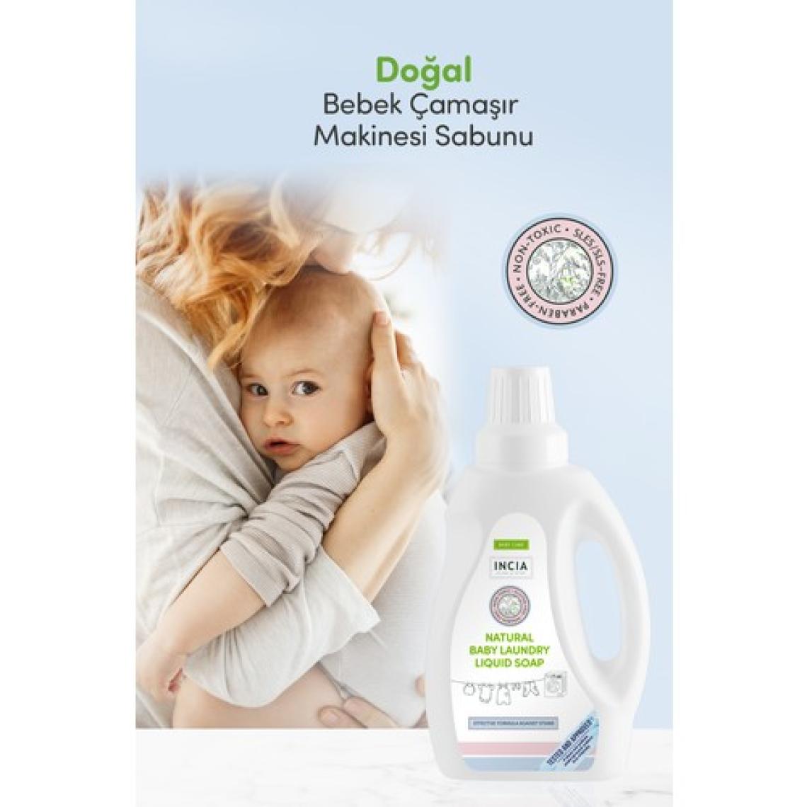 INCIA %100 Doğal Bebek Çamaşır Sabunu Bitkisel Deterjan Yumuşatıcılı Lavanta 750 ml X2 Adet