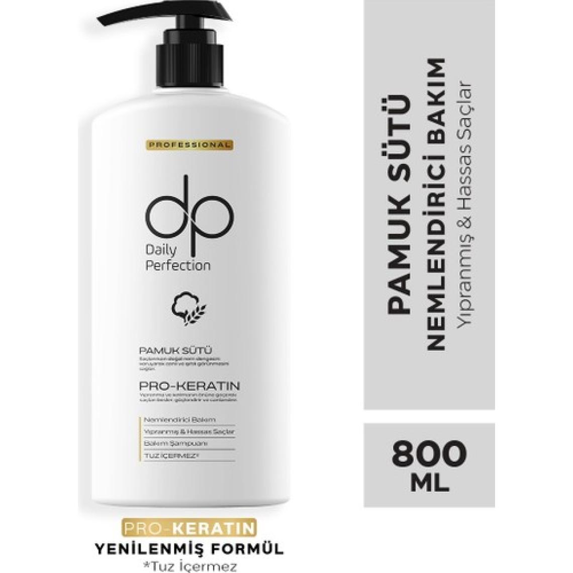 dp Daily Perfection Şampuan Pamuk Sütü 800 ml & Saç Bakım Kremi Hindistan Cevizi Yağı 500 ml