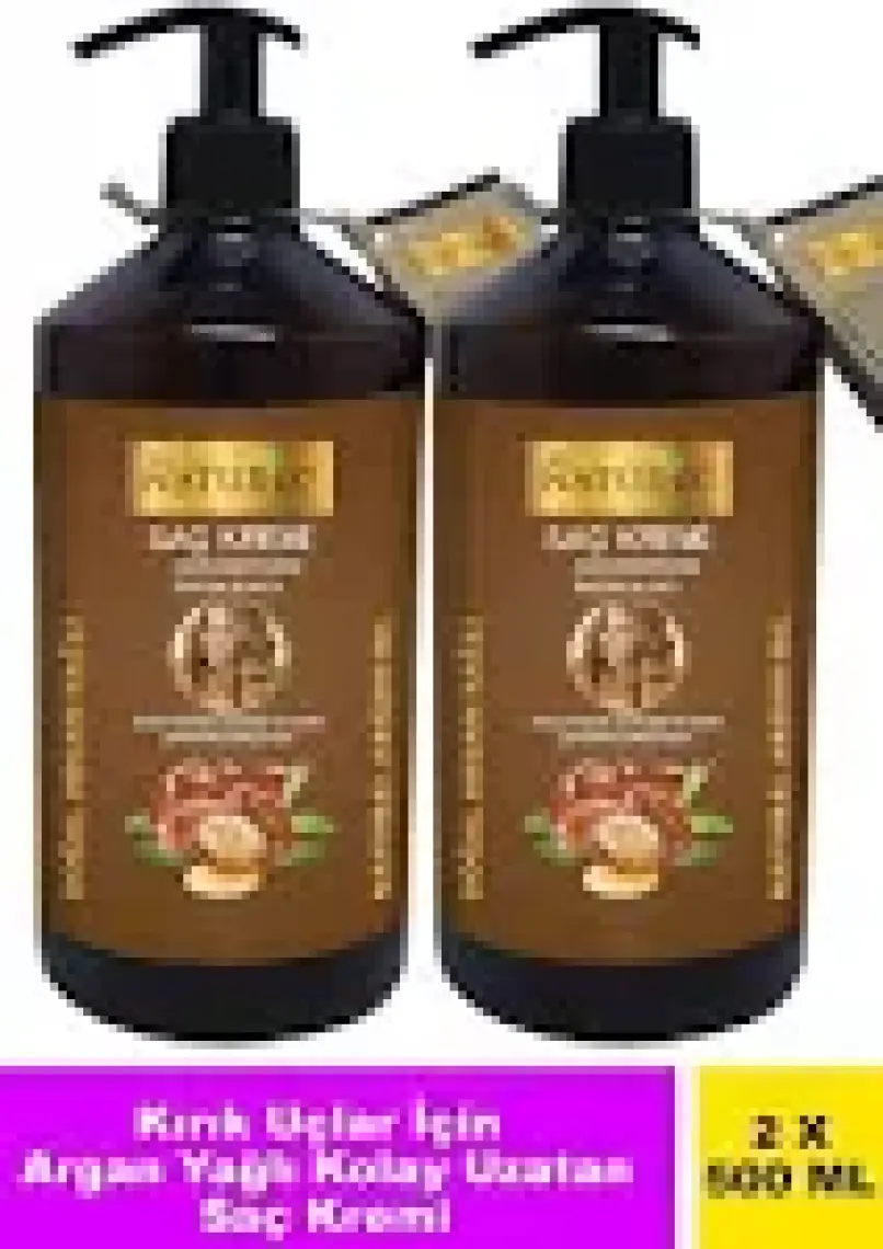 Naturix 2'li Hızlı Saç Uzatma Etkisi Doğal Argan Yağlı Saç Bakım Kremi 500 ml