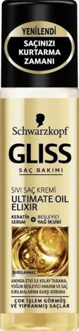 Gliss Ultimate Oil Elixir Besleyici Sıvı Saç Bakım Kremi - Aminoasit ve Argan Yağı ile 200 ml