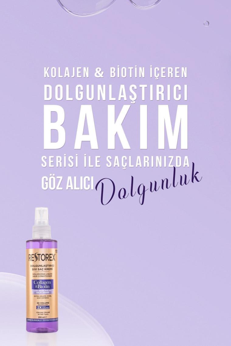 Dolgunlaştırıcı Sıvı Saç Kremi Kolajen & Biotin 200 Ml