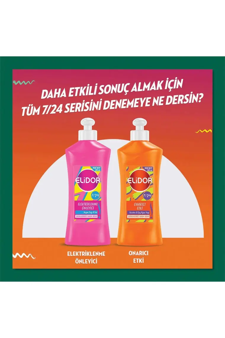 Elidor 7/24 Şekillendirici Saç Bakım Kremi Belirgin Bukleler  & Badem Sütü 265 ml