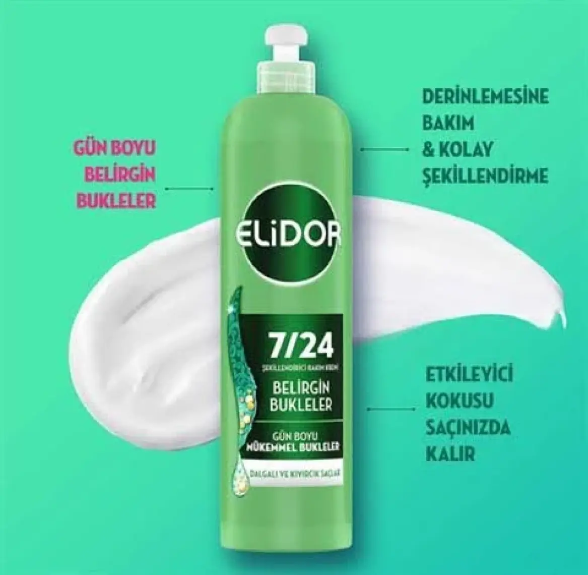 Elidor 7/24 Şekillendirici Saç Bakım Kremi Belirgin Bukleler  & Badem Sütü 265 ml