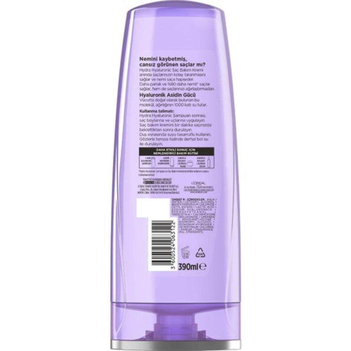 Loreal Elseve Hydra Hyaluronic Nemi Hapseden Saç Bakım Kremi 390 ml