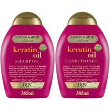 OGX Kırılma Karşıtı Keratin Oil Sülfatsız Şampuan 385 ml + Sülfatsız Saç Bakım Kremi 385 ml