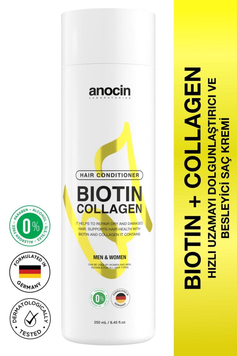 Anocin Bitkisel Sülfatsız - Tuzsuz - Biotin + Collagen Saç Kremi, Karşıtı Saç Kremi 250 ml