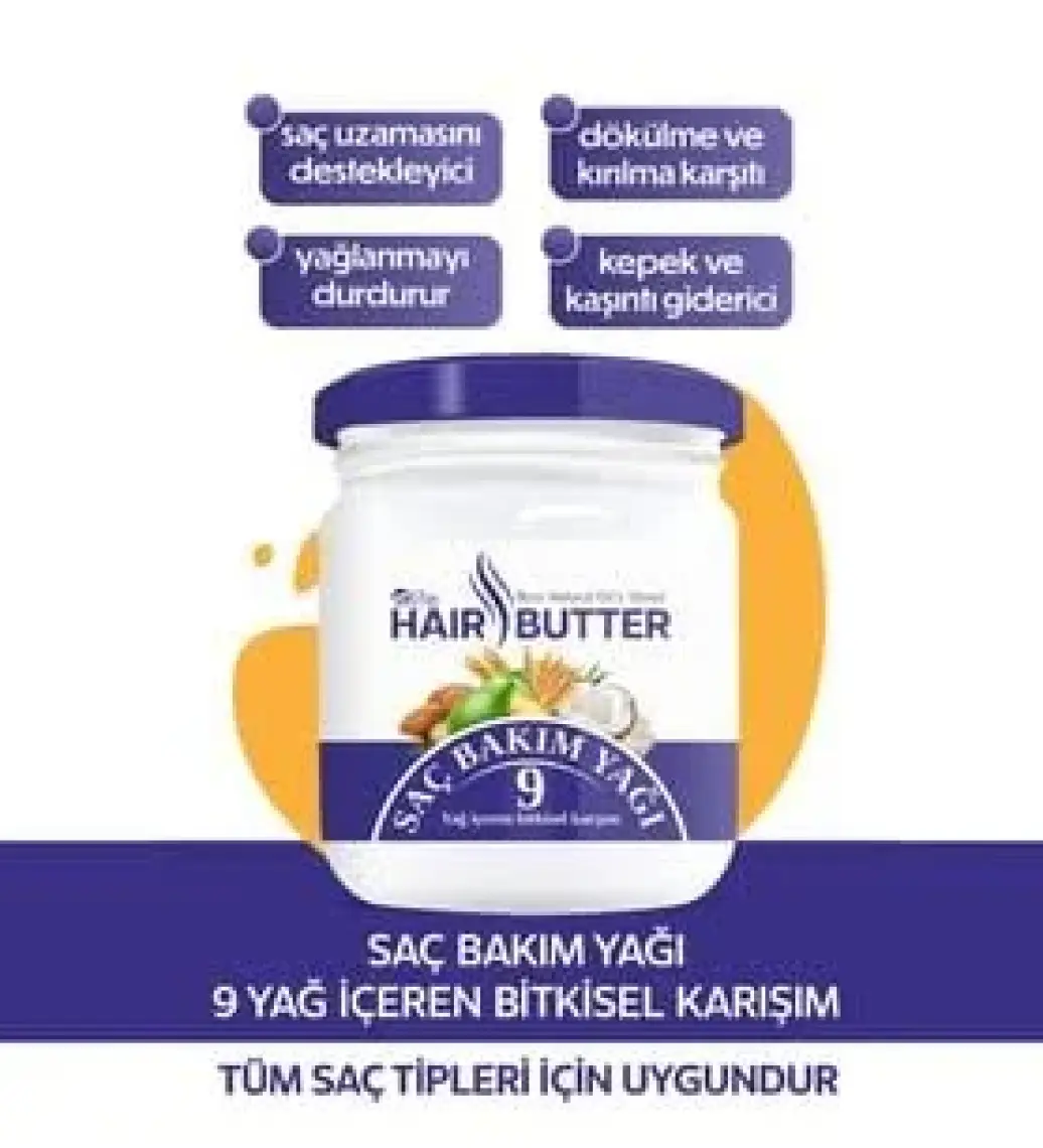 Nlife Hair Butter Saç Bakım Kremi 9 Bitkisel Yağ Karışımı 190 Ml