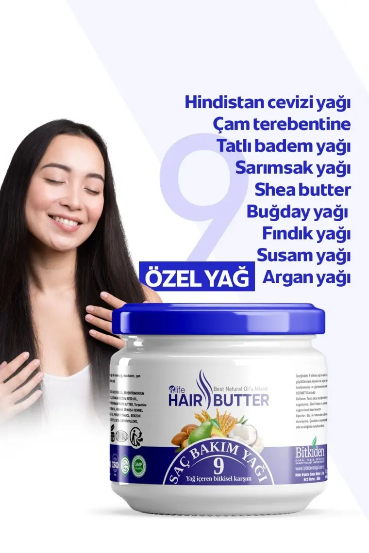 Nlife Hair Butter Saç Bakım Kremi 9 Bitkisel Yağ Karışımı 190 Ml