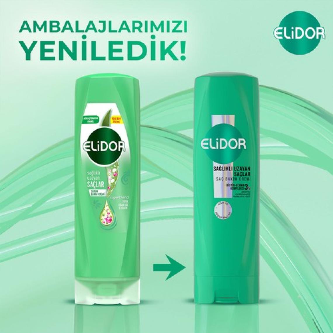 Elidor Superblend Serum Saç Bakım Kremi Sağlıklı Uzayan Saçlar Biotin Argan Yağı & Keratin 350 ml
