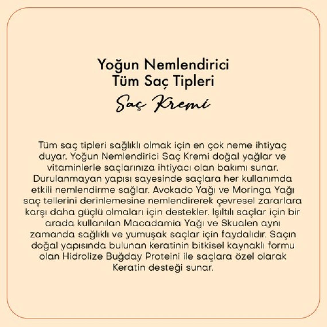 Polente Natural Yoğun Nemlendirici Saç Kremi - Tüm Saç Tipleri (200 ml)