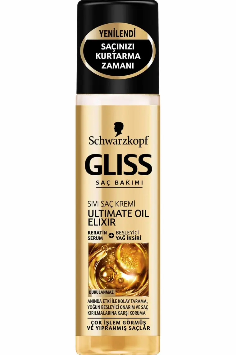 Gliss Ultimate Oil Elixir Besleyici Sıvı Saç Bakım Kremi - Aminoasit ve Argan Yağı ile 200 ml