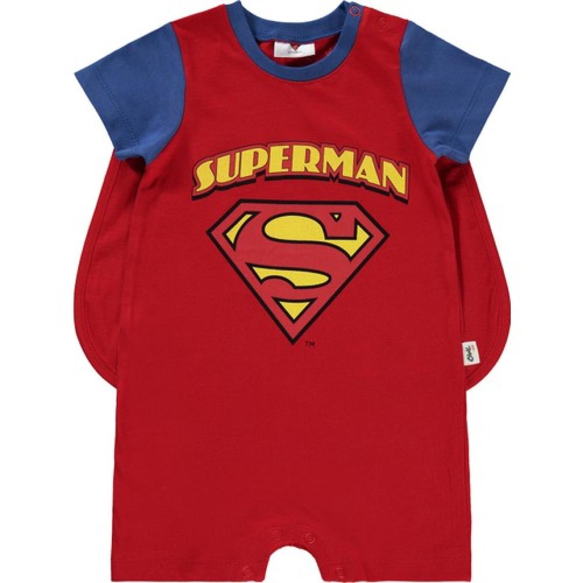 Superman Süperman Erkek Bebek Patiksiz Tulum  6-18 Ay Kırmızı