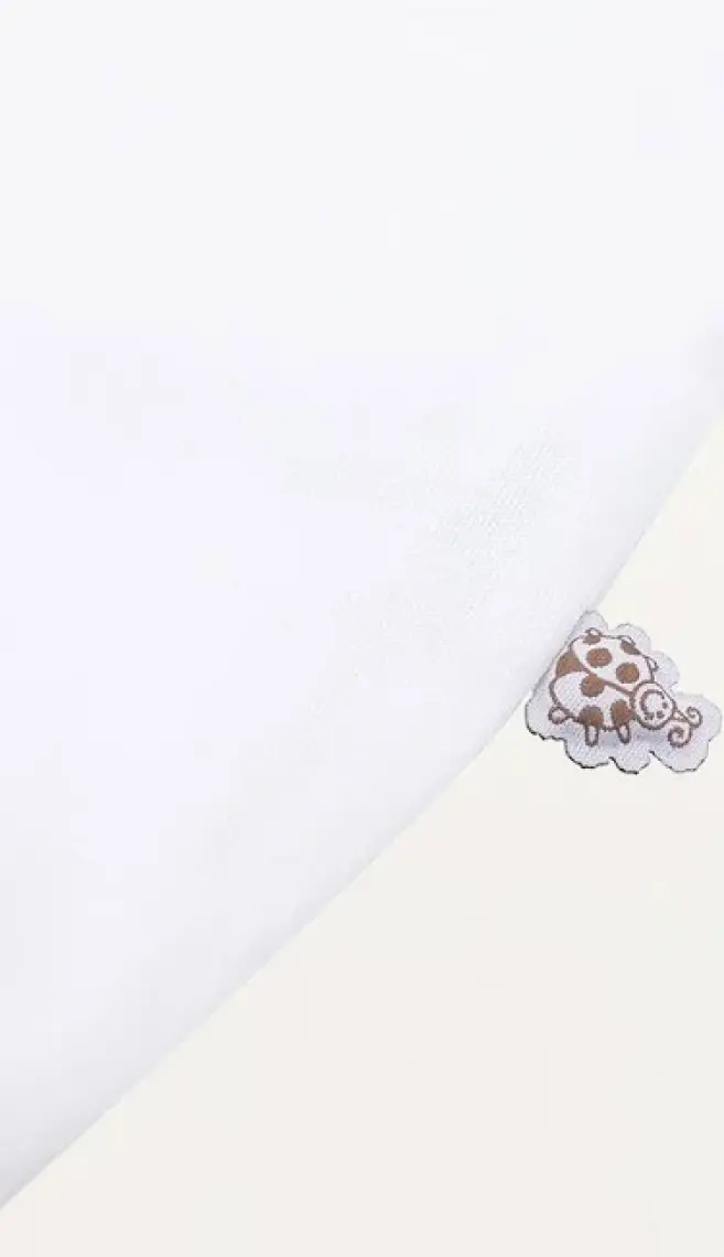 Ecocotton Pingu Baskısız Tulum Beyaz 3-6 Ay