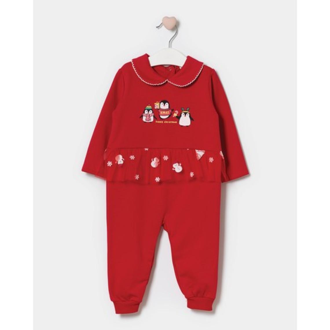 Minipodyum Kız Bebek Penguen Baskılı Yeni Yıl Tulum