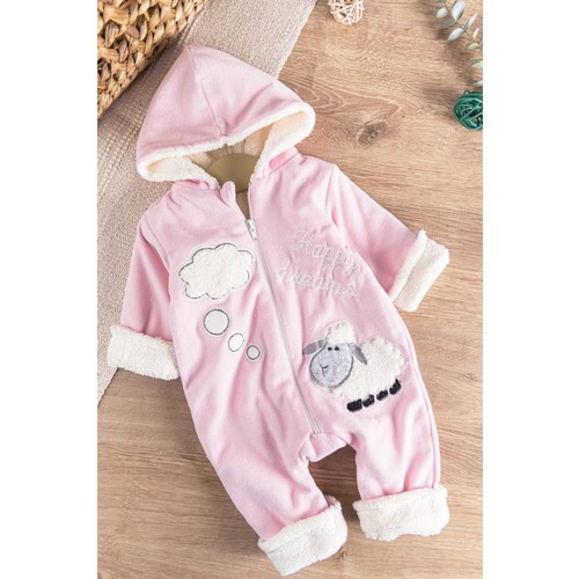 Babymod Kuzu Figürlü Welsoft Peluş Astarlı Kadife Kız/erkek Bebek Tulum