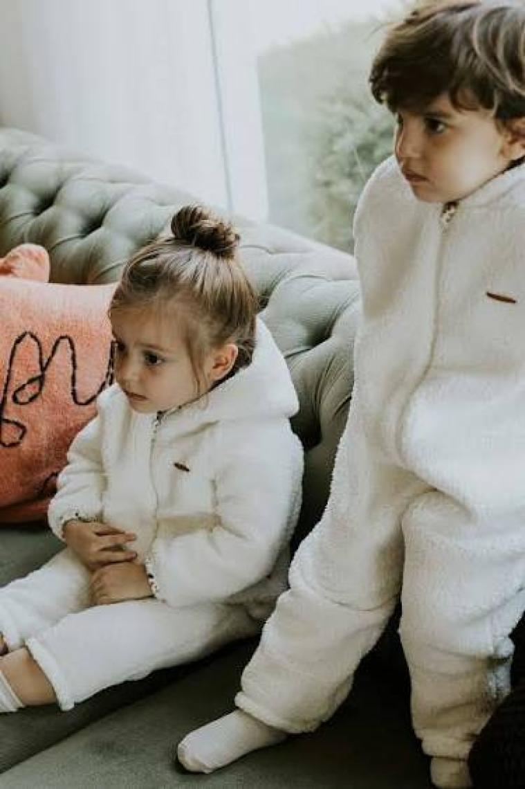 Little Gusto Kapüşonlu Wellsoft Tulum Bebek Beyaz