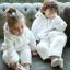 Little Gusto Kapüşonlu Wellsoft Tulum Bebek Beyaz