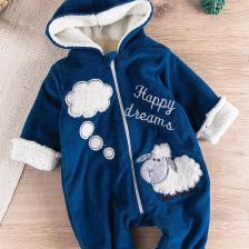 Kuzu Figürlü Welsoft Peluş Astarlı Kadife Kız/erkek Bebek Tulum