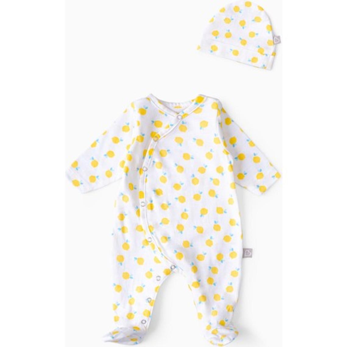 Boumini Bebek Patikli Tulum Şapka Set Sarı Limonlar
