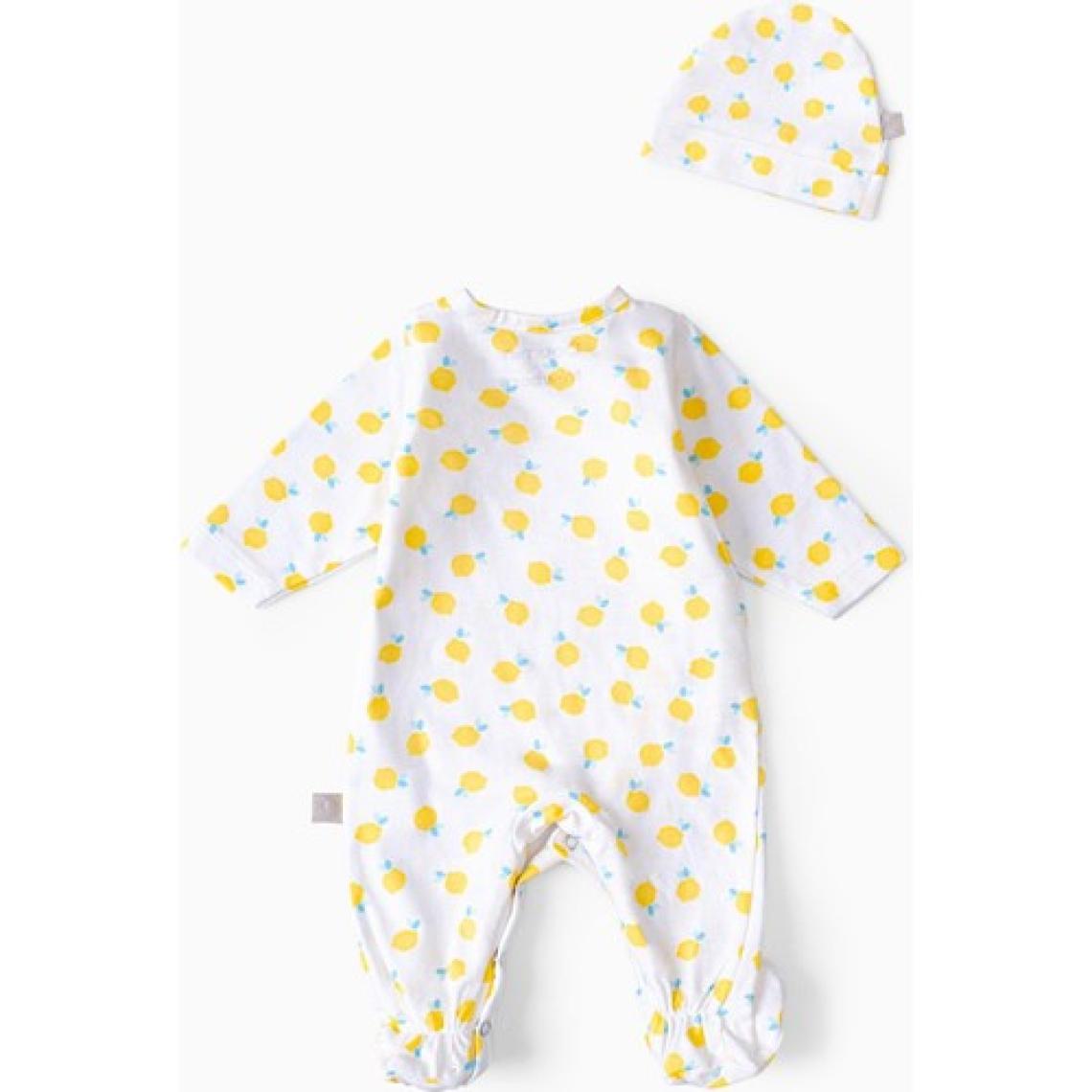 Boumini Bebek Patikli Tulum Şapka Set Sarı Limonlar