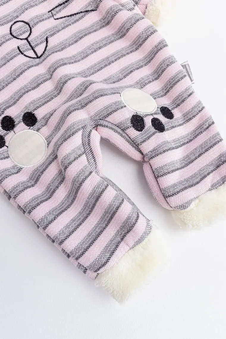 Babymod Tavşan Figürlü Kapüşonlu Içi Peluş Kız Bebek Tulum