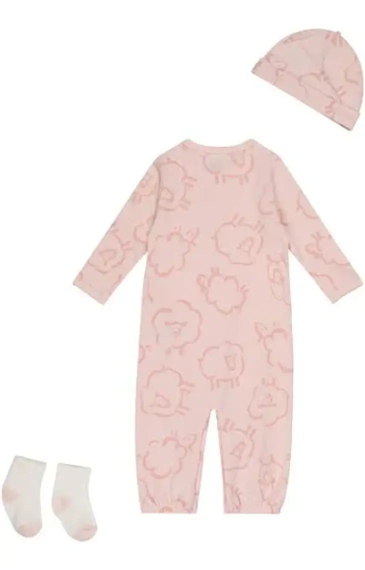Carter's Kız Bebek Tulum Şapka Çorap Set 1N688310 Pembe