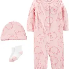 Carter's Kız Bebek Tulum Şapka Çorap Set 1N688310 Pembe
