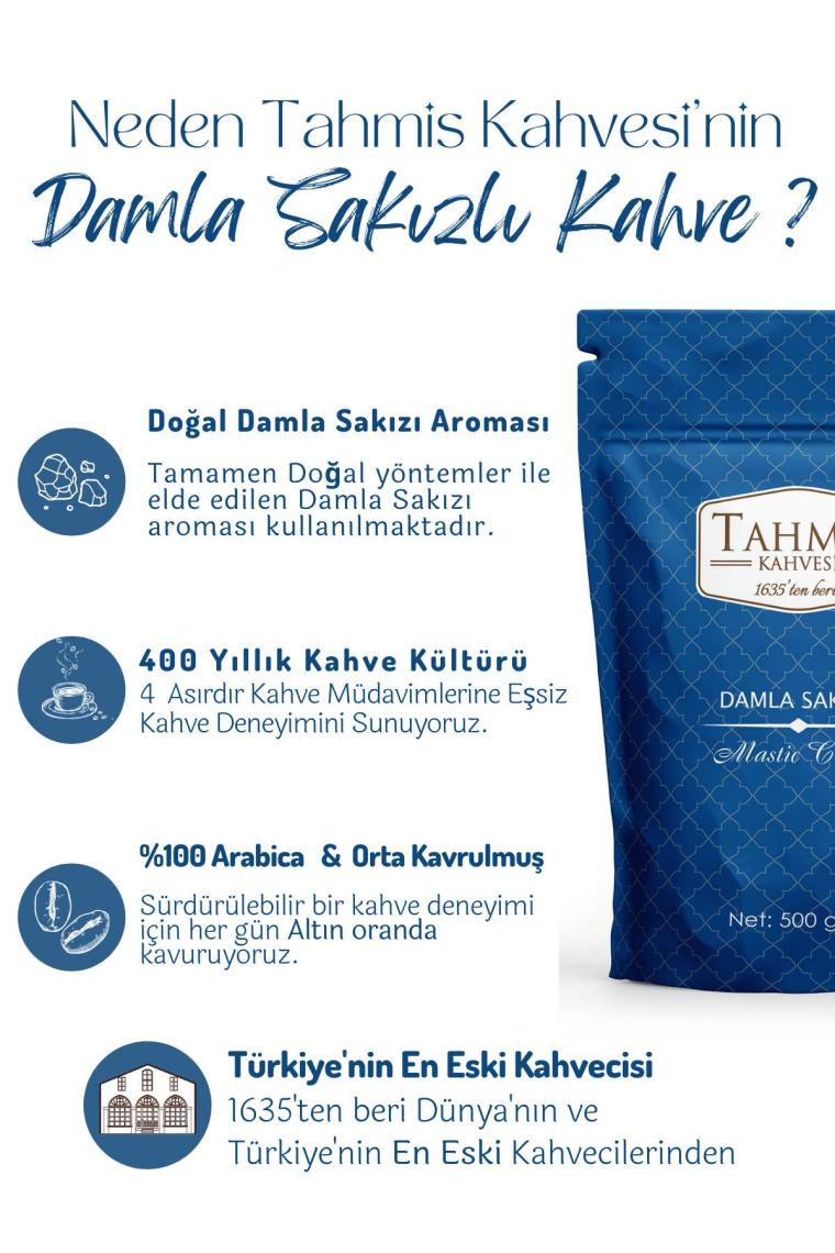 Damla Sakızlı Türk Kahvesi (Mevlevinin Gizemi)  500 Gr Doypack
