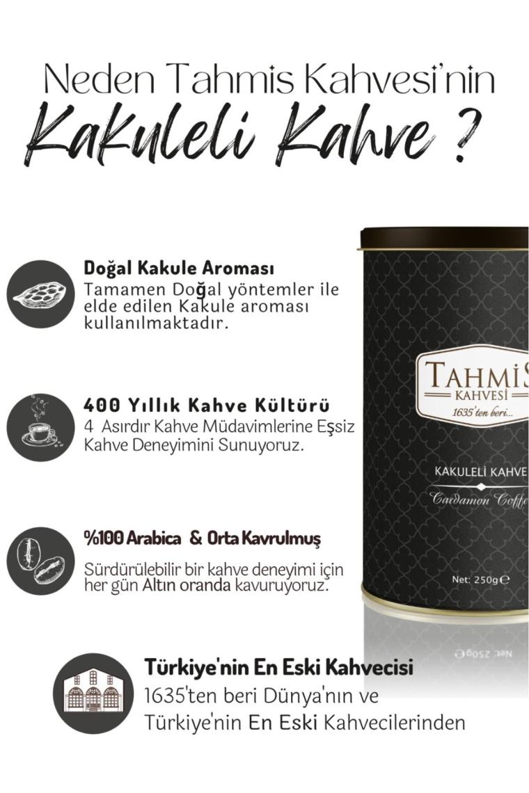 Kakuleli Aromalı Türk Kahvesi Orta Kavrulmuş 250 gr Teneke
