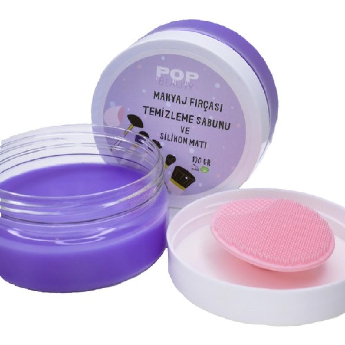 Pop Beauty Makyaj Fırçasını ve Süngerini Temizleme Sabunu ve Silikon Matı 120GR (Büyük Boy)