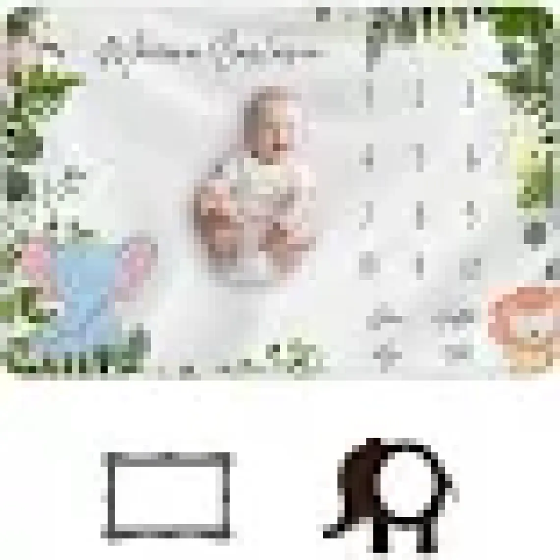 Moky Design Bebek Aylık Anı Battaniyesi 150 x 100 cm Bebek Önlük Yeni Doğan Seti