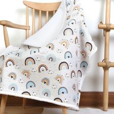 Fluffy Bebek Battaniyesi Anne Bebek Yenidoğan 80x100 Cm Gök Mavi Koyun Tüyü Battaniye