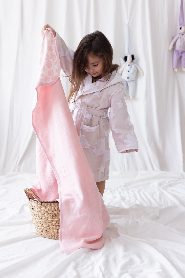 İrya Bebe Marin Seashell Müslin Bebek Battaniyesi Antartik 120x120