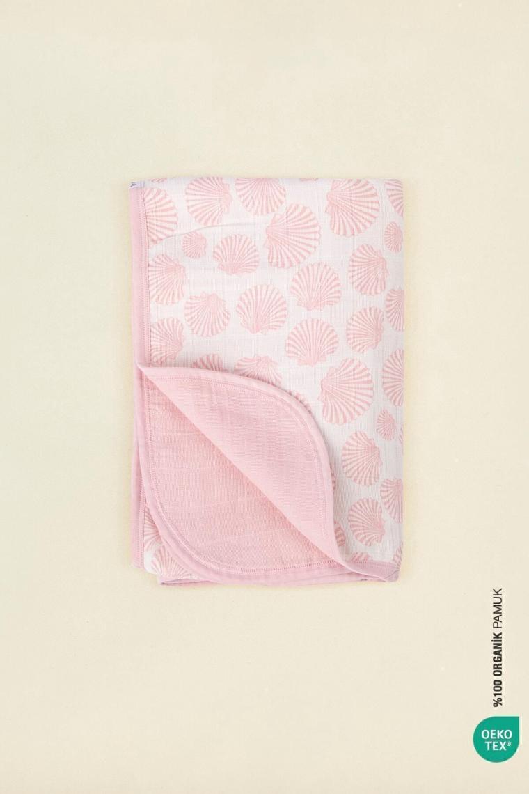 İrya Bebe Marin Seashell Müslin Bebek Battaniyesi Antartik 120x120