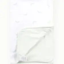 Boumini 80x80 cm %100 Pamuklu Çift Katlı Bebek Battaniyesi Mint Beyaz