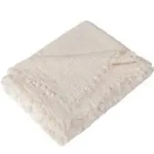 Tiny Lamb Brighton %100 Pamuk 4 Katlı Saçaklı Krem Renk Müslin Battaniye 100x110cm Pamuksu Yumuşaklıkta %100 Pamuk Müslin Battaniye