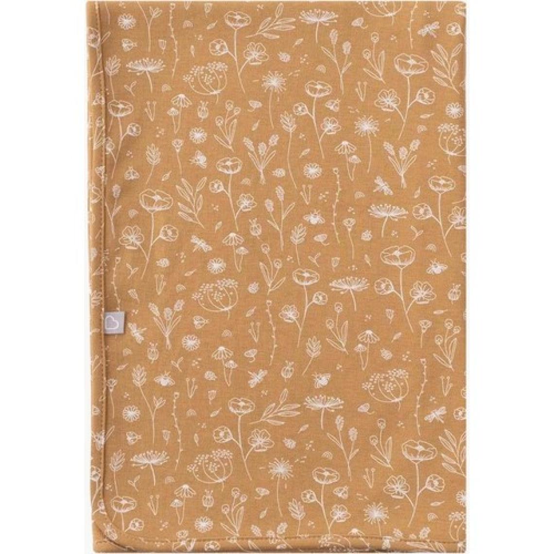 Boumini 80x80 cm %100 Pamuklu Çift Katlı Bebek Battaniyesi Bahar Çiçekli Hardal