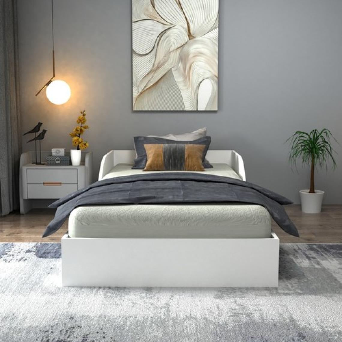 Arnetti Oya 90x190 Ölçülerinde Yatak Uyumlu Tek Kişilik Karyola, Beyaz - Oya