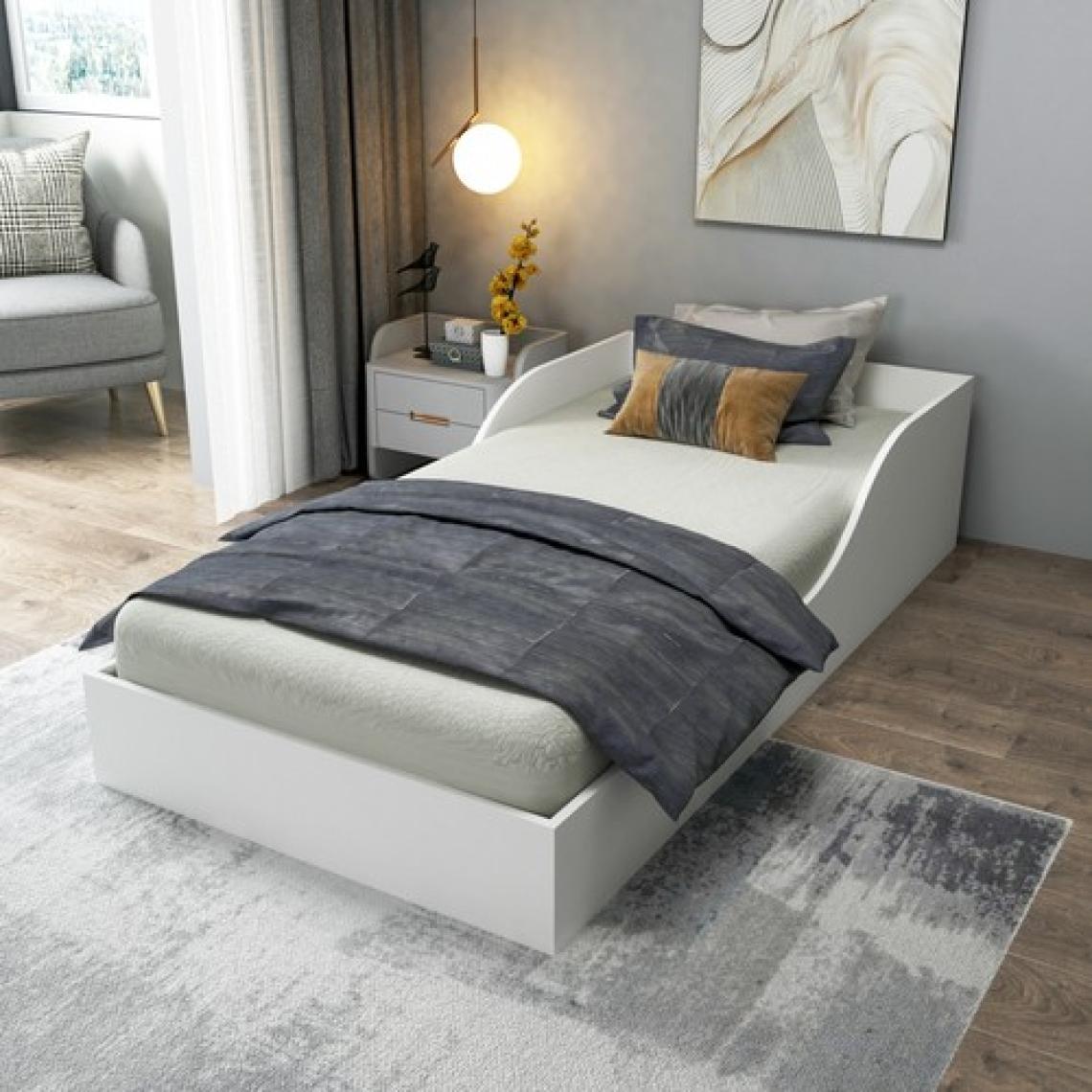 Arnetti Oya 90x190 Ölçülerinde Yatak Uyumlu Tek Kişilik Karyola, Beyaz - Oya