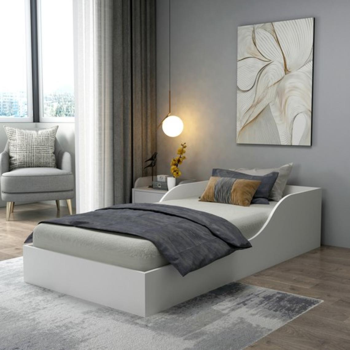 Arnetti Oya 90x190 Ölçülerinde Yatak Uyumlu Tek Kişilik Karyola, Beyaz - Oya