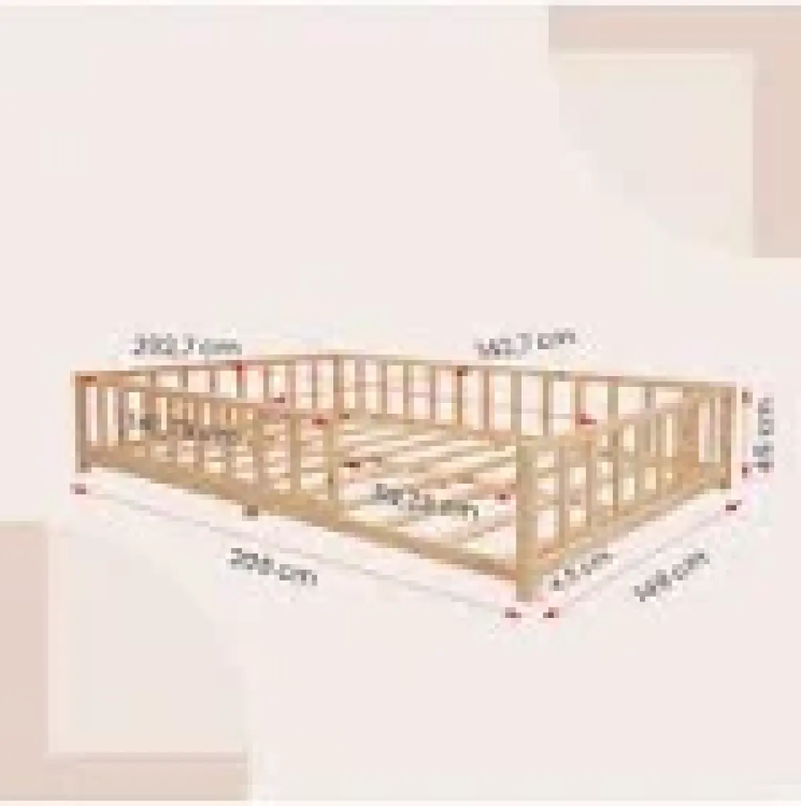 Kukka KFB640 Montessori Yer Yatağı 140 x 200  cm  Ahşap Çocuk Yatağı