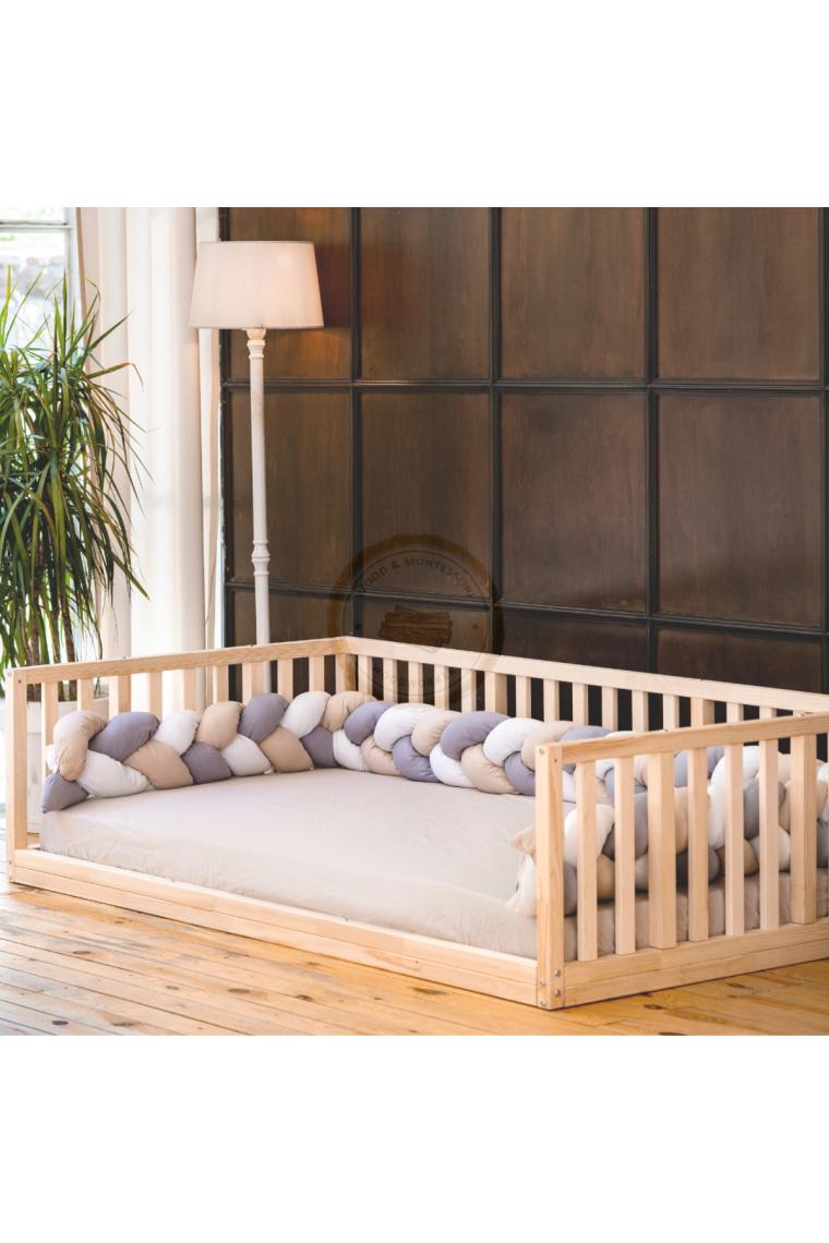 Wood and Montessori Woodandmontessori Montessori Doğal Ahşap Karyola Kanepe Model