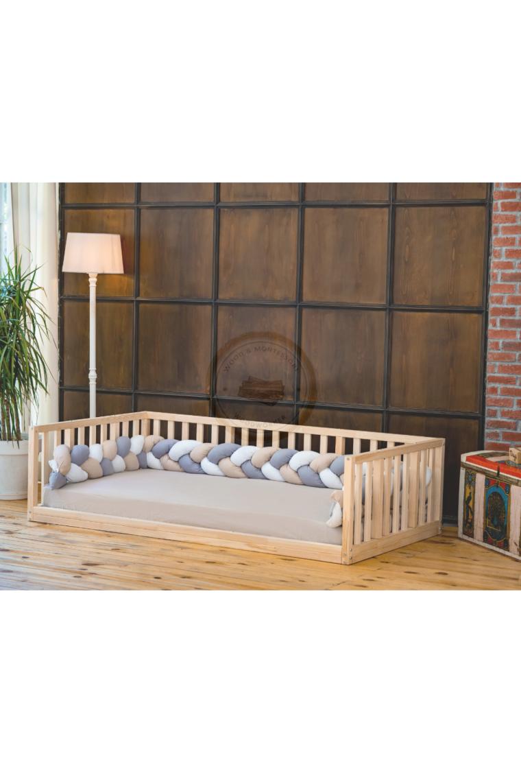 Wood and Montessori Woodandmontessori Montessori Doğal Ahşap Karyola Kanepe Model
