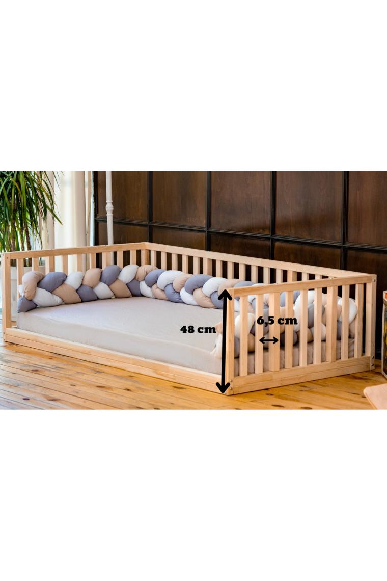 Wood and Montessori Woodandmontessori Montessori Doğal Ahşap Karyola Kanepe Model